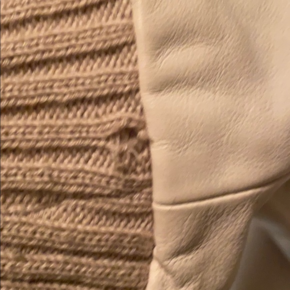 Rugby White Leather Bomber Jacket - Picture 7 of 9